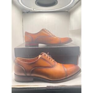 Florsheim Sorrento Cognac Smooth Leather Cap Toe Balmoral Oxford Size 8.5M